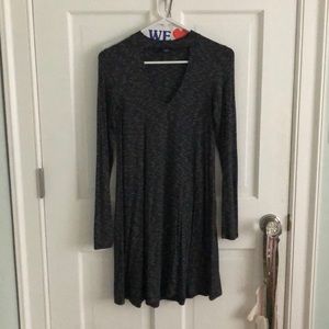 Black and white striped long sleeve dress